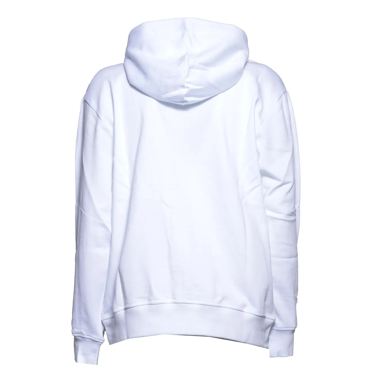 MSGM Junior S6MSJUZH065 felpa zip bianca cotone