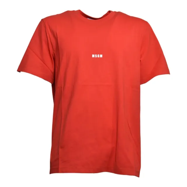 MSGM 3940MM500257798 t-shirt rossa cotone