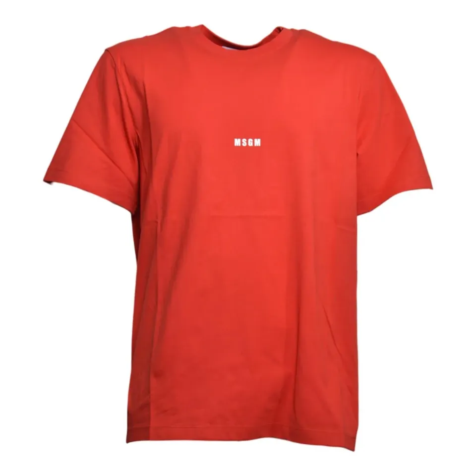 MSGM 3940MM500257798 t-shirt rossa cotone