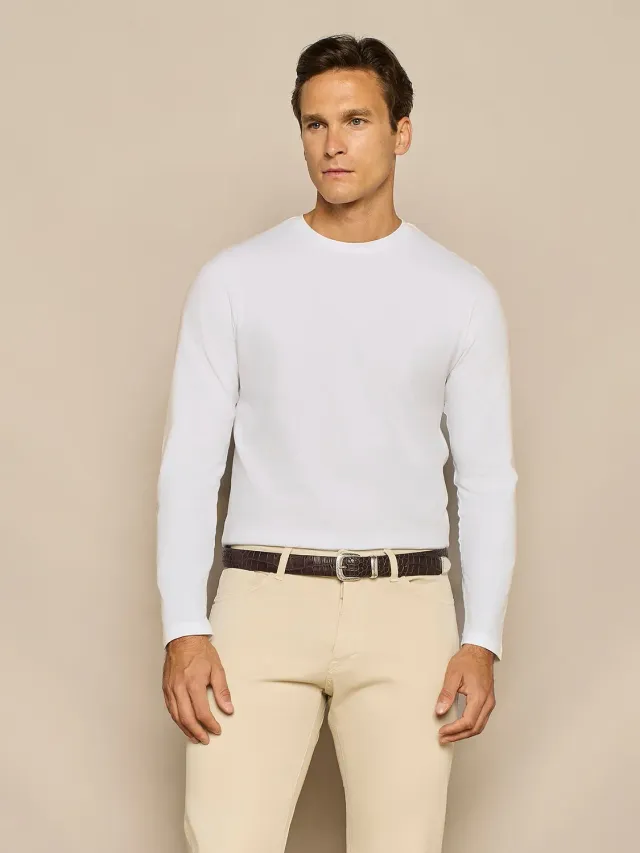Paul Taylor t-shirt manica lunga cotone bianco
