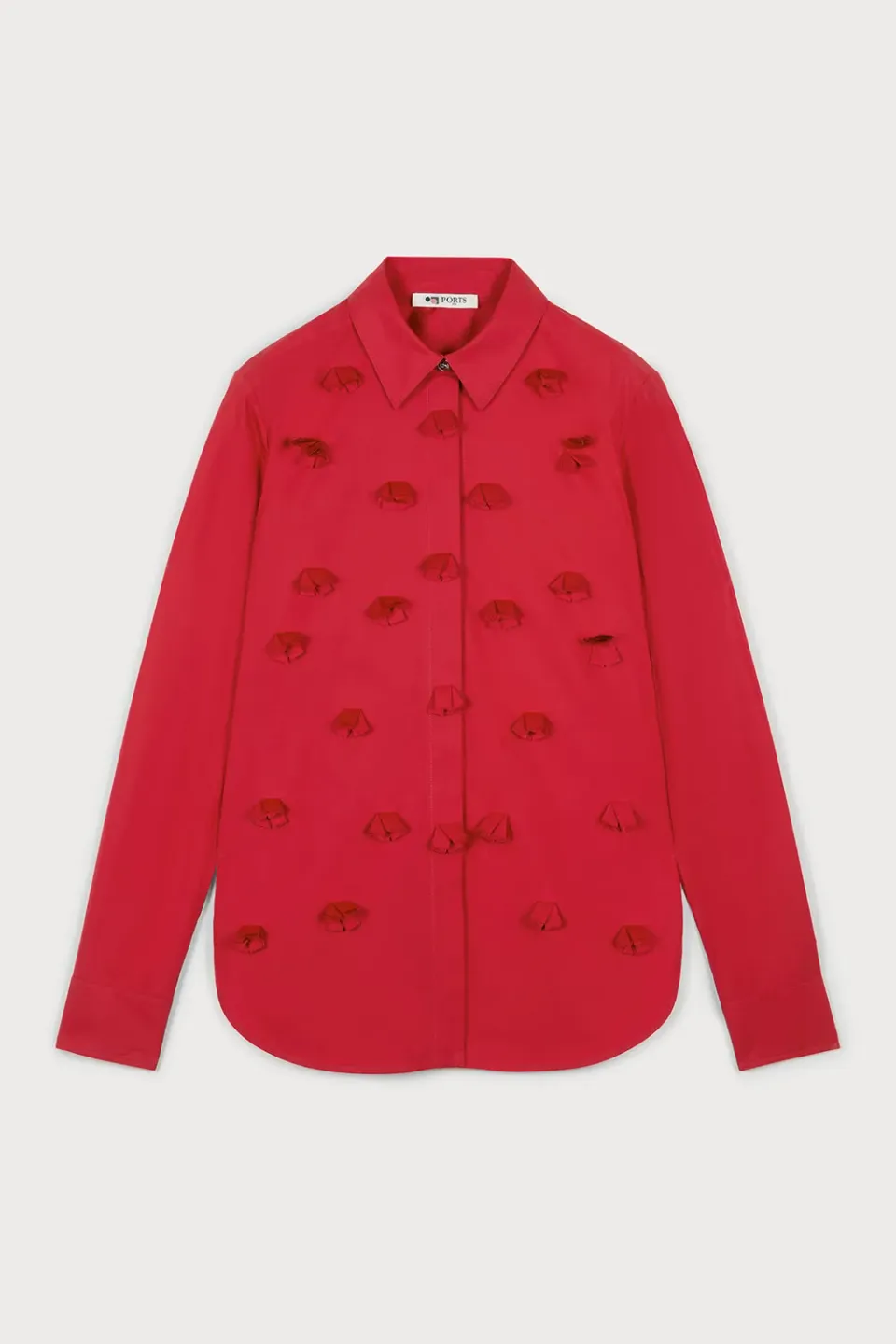 Ports 1961 PW125HLS11 camicia rossa paper cut fantasia