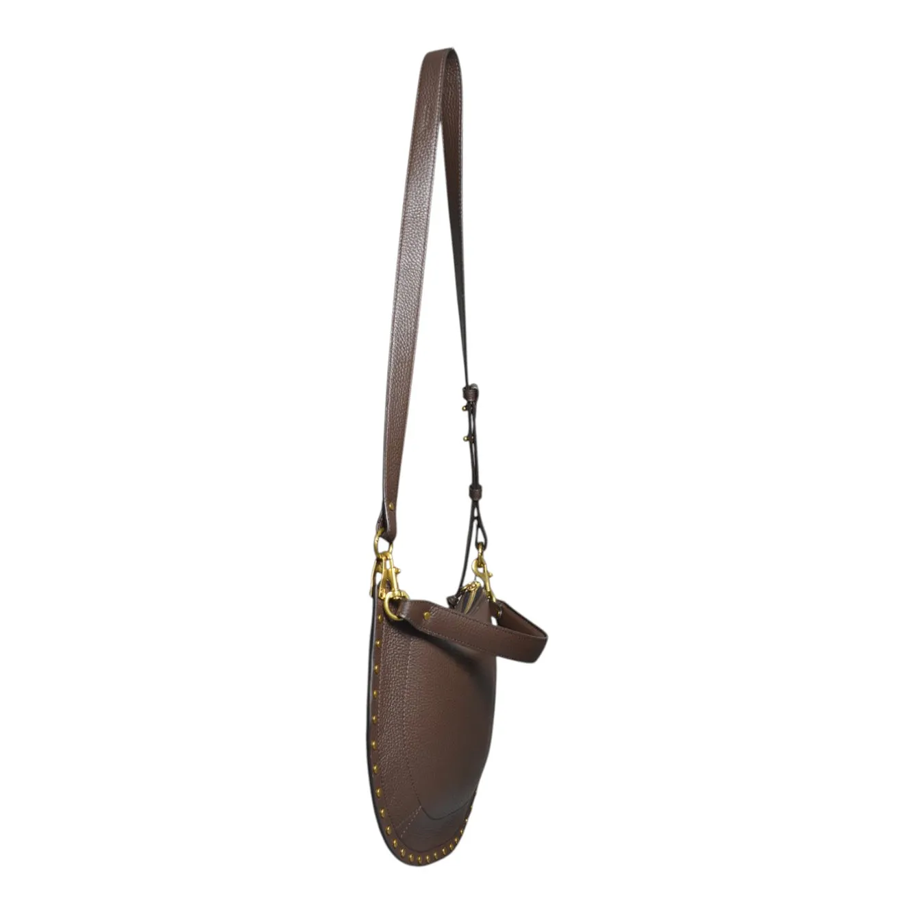 Isabel Marant Oskan Soft Zip borsa tracolla caffe pelle