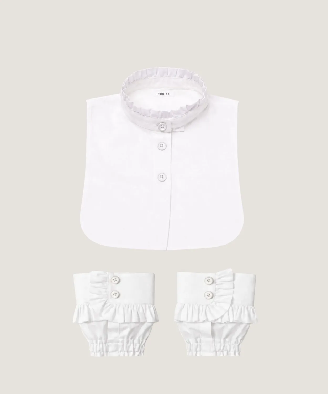 Rodier Set Colletto Polsini Camicia Bianco S-XL