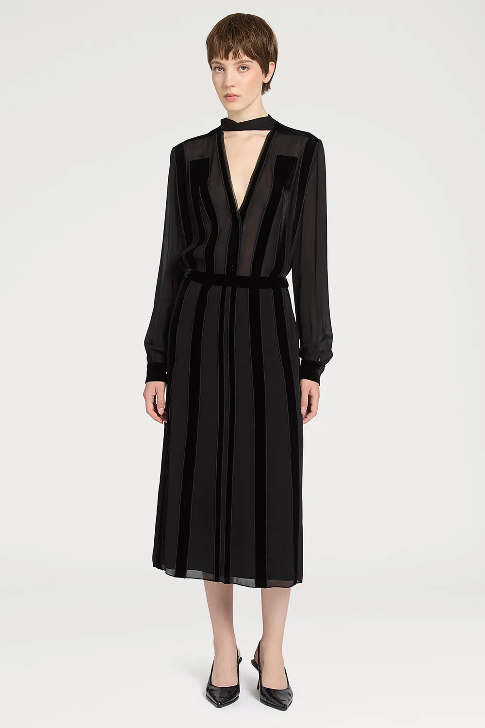 Ports 1961 PE425XXL08 gonna nera effetto seta