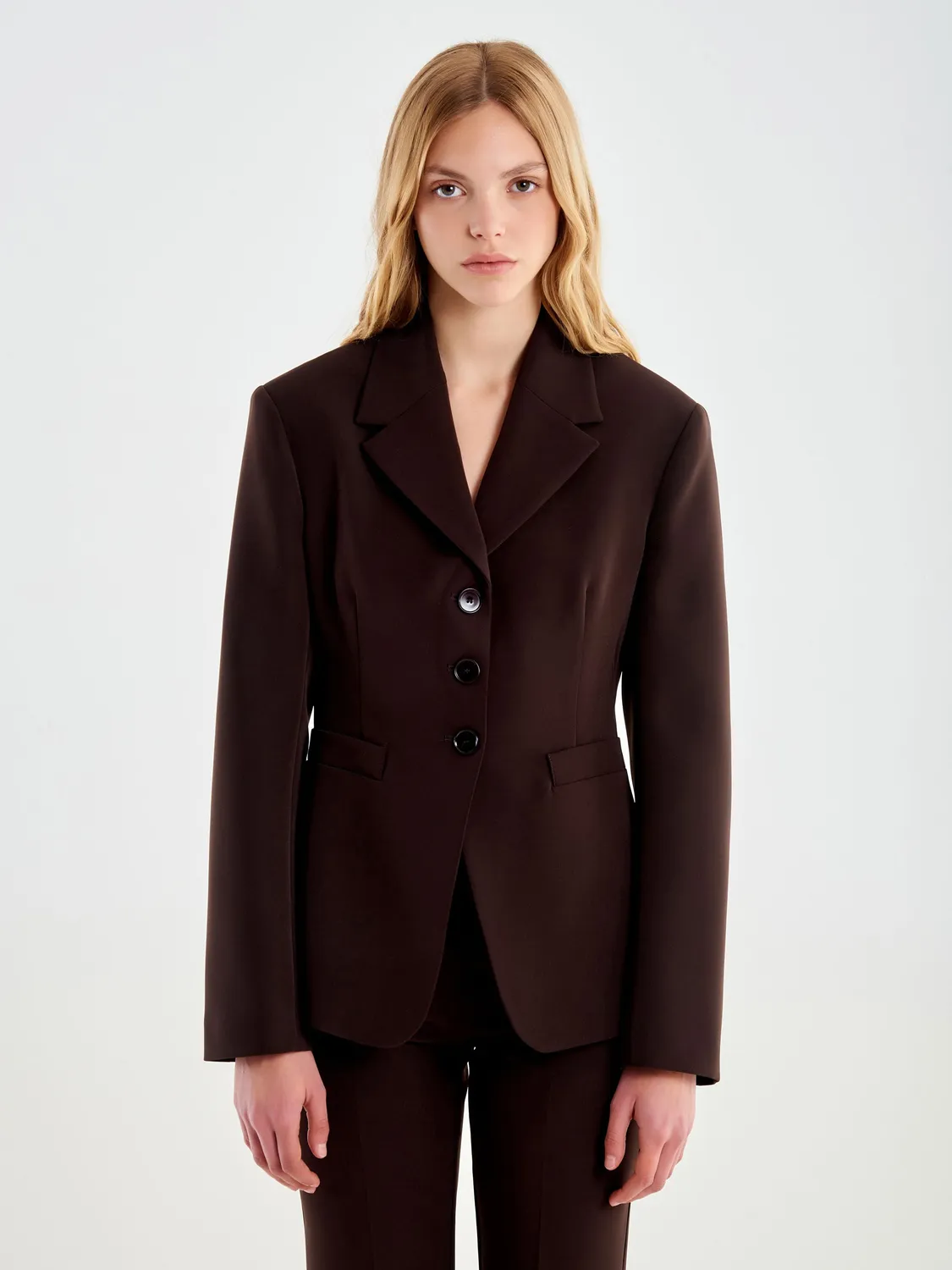 Vicolo Blazer Monopetto Slim Morbido cioccolato