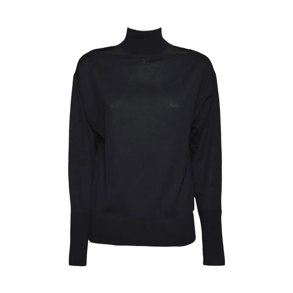 Courregès 326MPU281FI0085 cardigan lana merinos nero