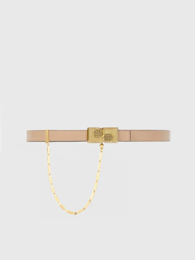 Ports Thin Belt cintura donna rosa cipria sottile 75