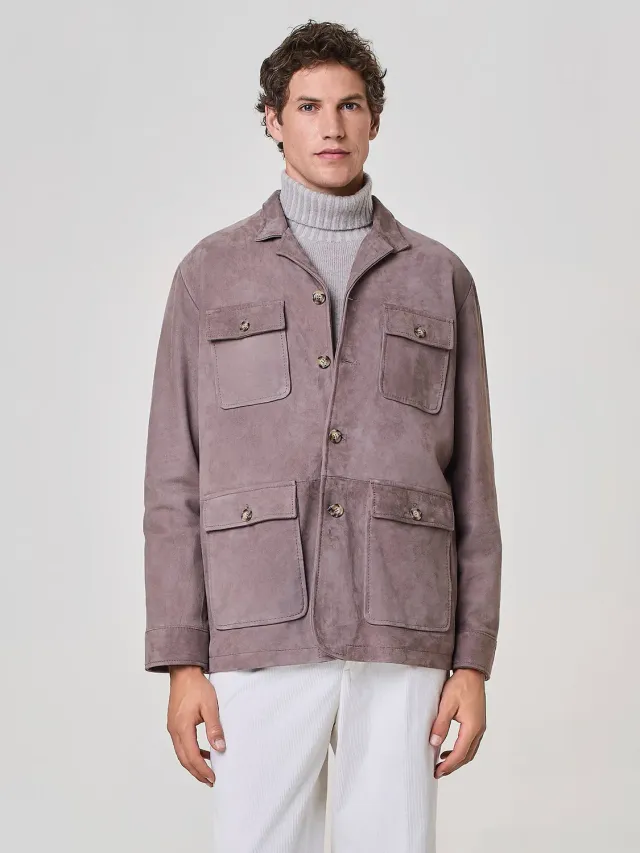 Paul Taylor Giacca Field Camoscio Rust Pelle Foderata