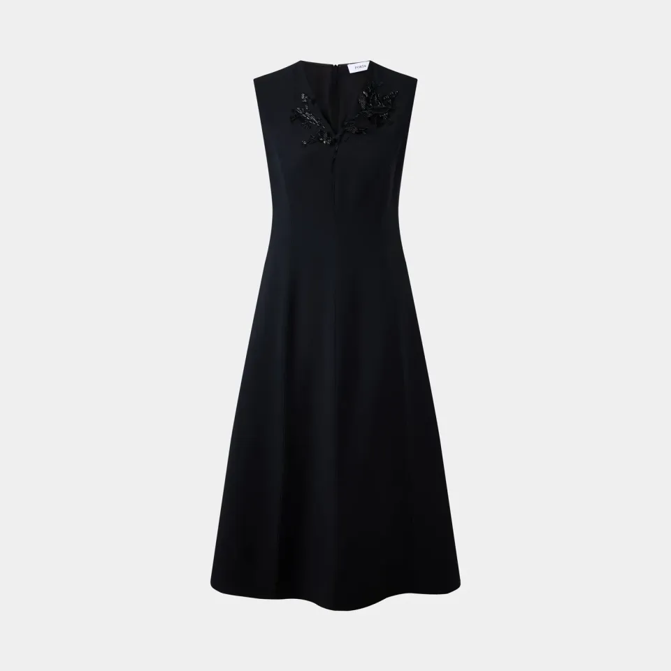 PORTS Classic Essential Little Black Dress abito nero smanicato