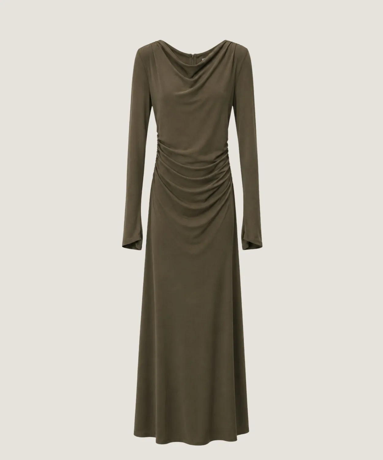Rodier Abito Lungo Drappeggiato vestito kaki