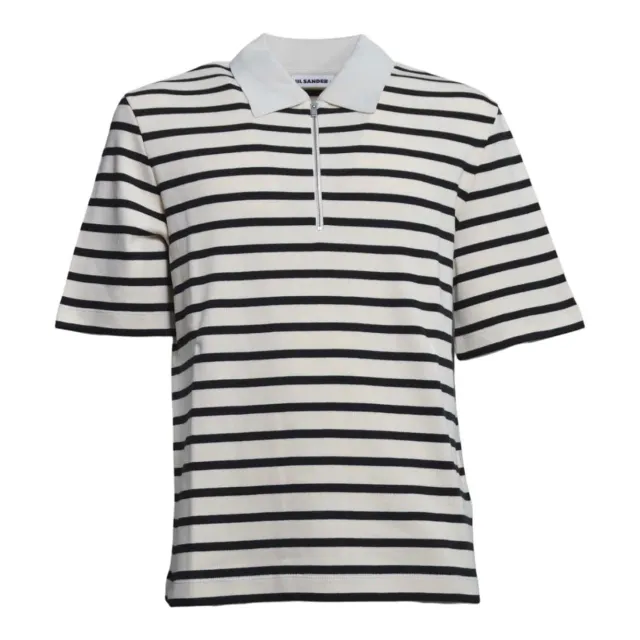Jil Sander J47GL0104J46497 polo blu panna