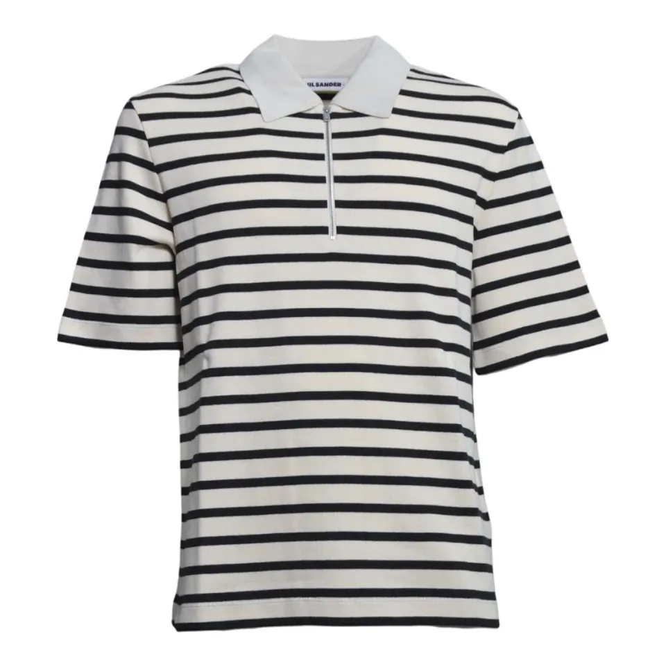 Jil Sander J47GL0104J46497 polo blu panna