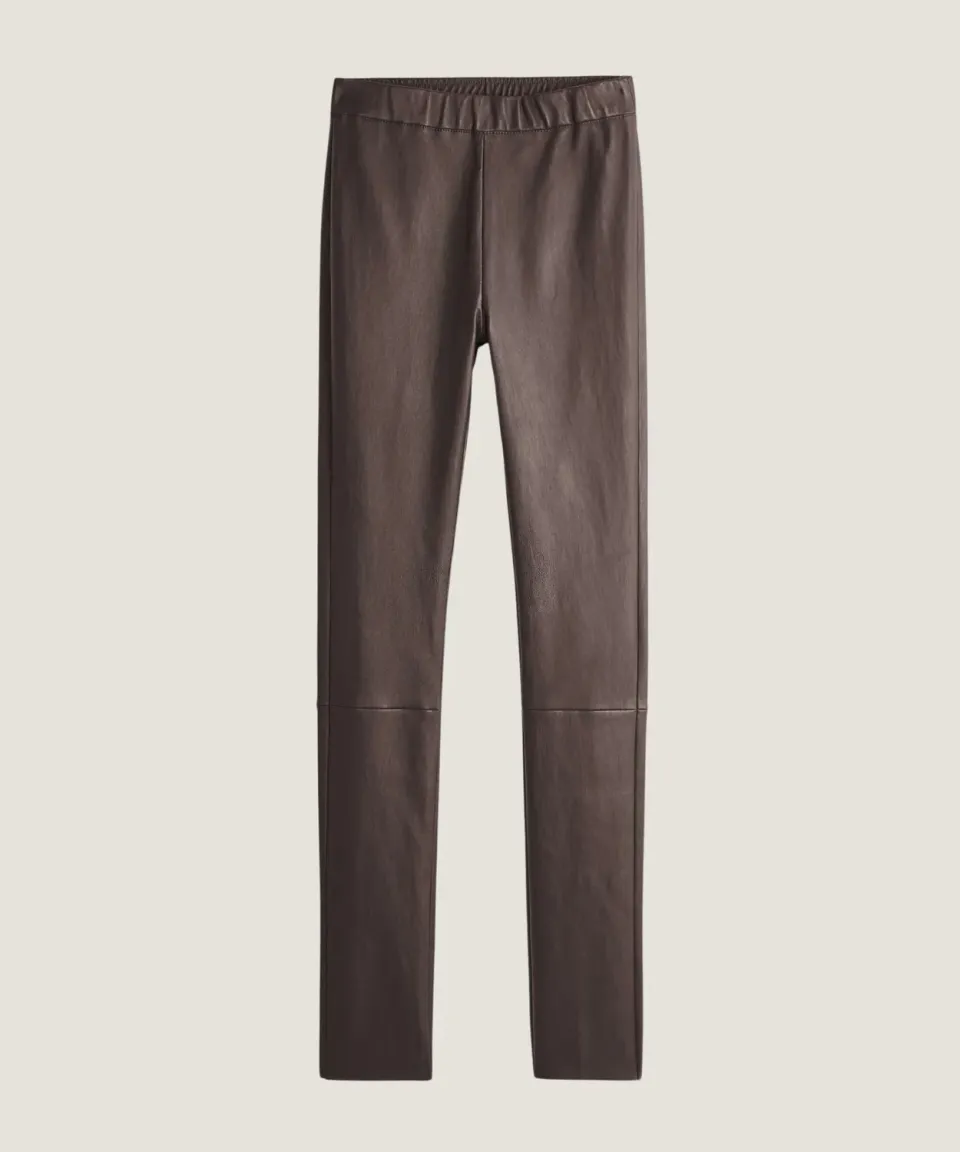 Rodier Leggings Pelle Elasticizzata Tortora 38