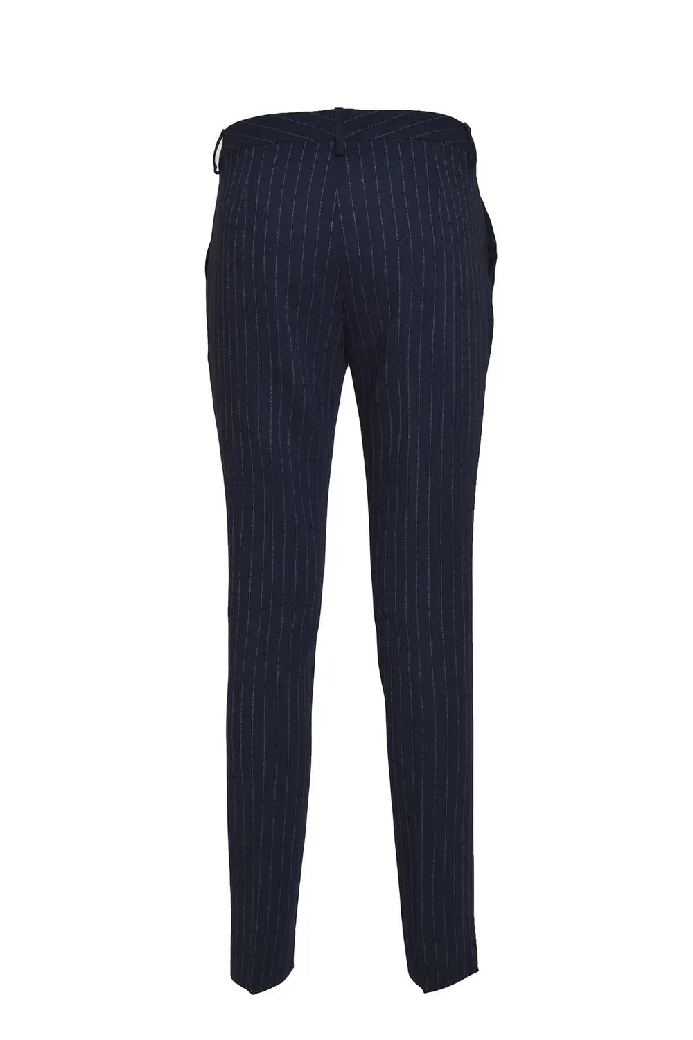 Etro 122301544 pantalone sigaretta blu 40 lana vergine
