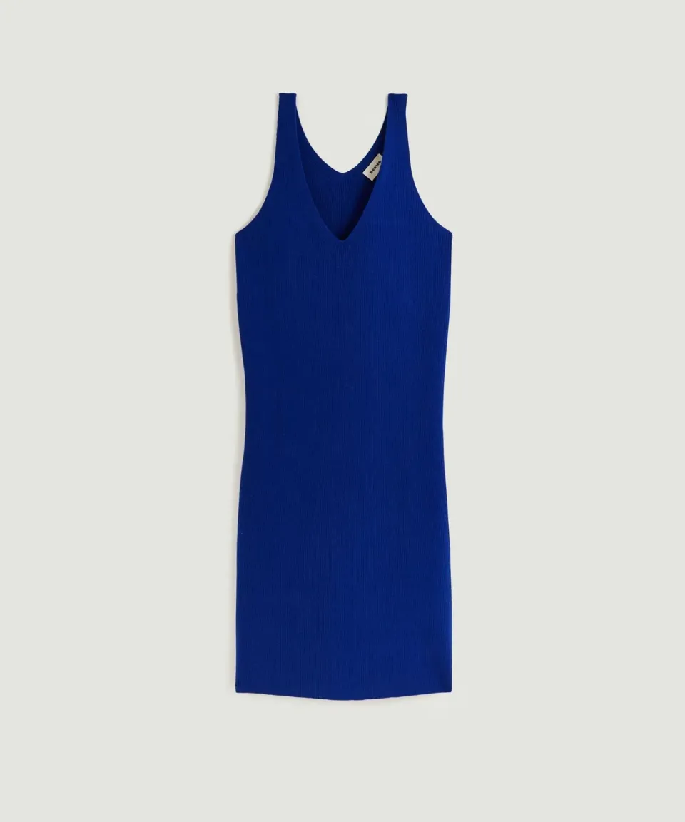 Rodier abito maglia midi senza maniche blu oltremare