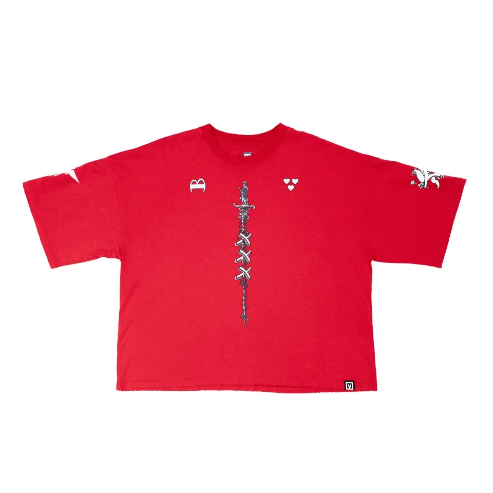 Marcello Pipitone XXX t-shirt oversize rossa cuore 3D