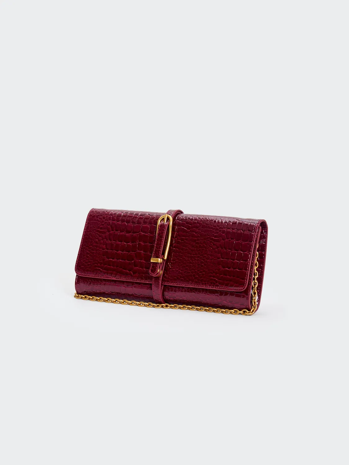 Vicolo Shibuya Belted Maxi borsa vino tracolla catena