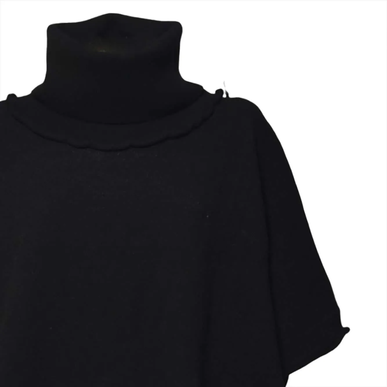 Solotre M3F0047 mantella poncho nero rosa