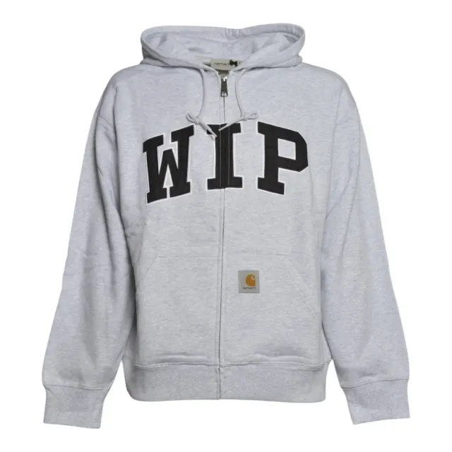 Carhartt Wip I034691 felpa uomo antracite zip cotone