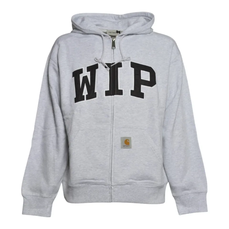 Carhartt Wip I034691 felpa uomo antracite zip cotone