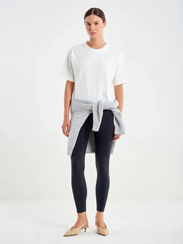 Vicolo T-Shirt Naturale Cropped con Ricamo t-shirt cotone