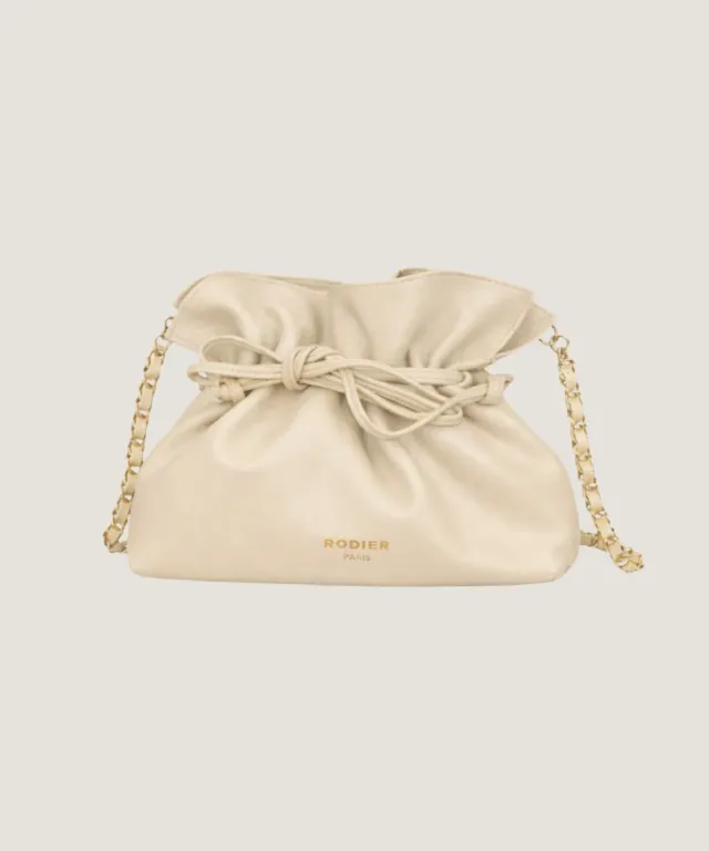 Rodier borsa Charly secchiello pelle bianco ecru