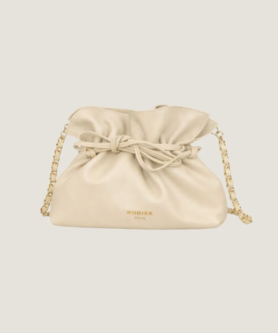 Rodier borsa Charly secchiello pelle bianco ecru