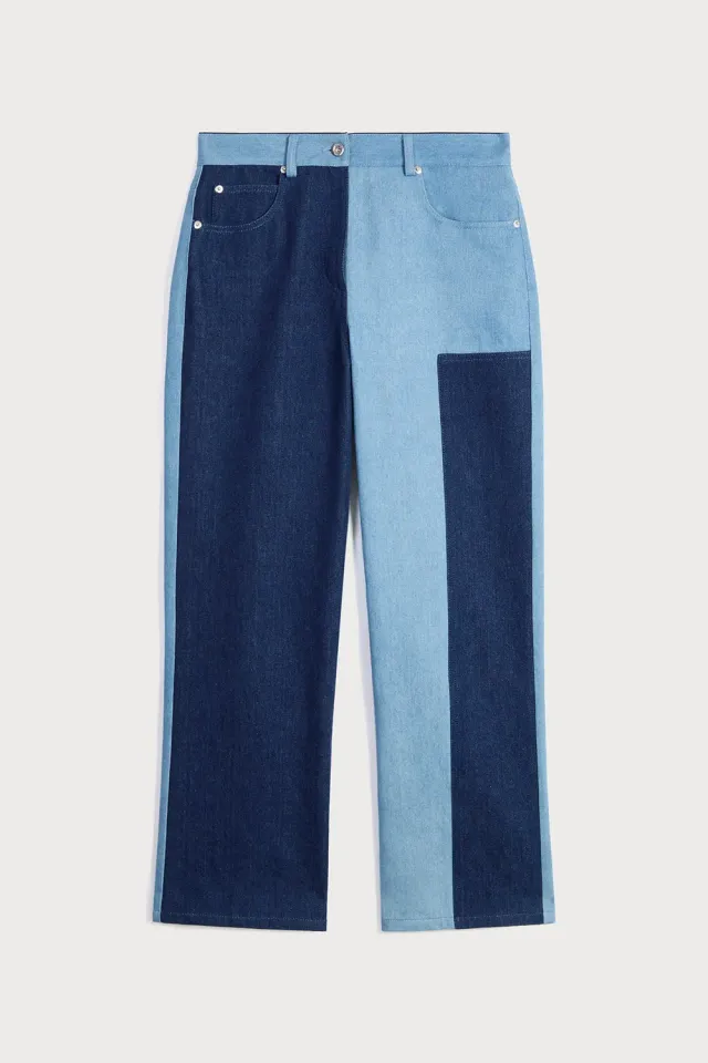 Ports 1961 Two Tone Denim Jeans bicolore cropped