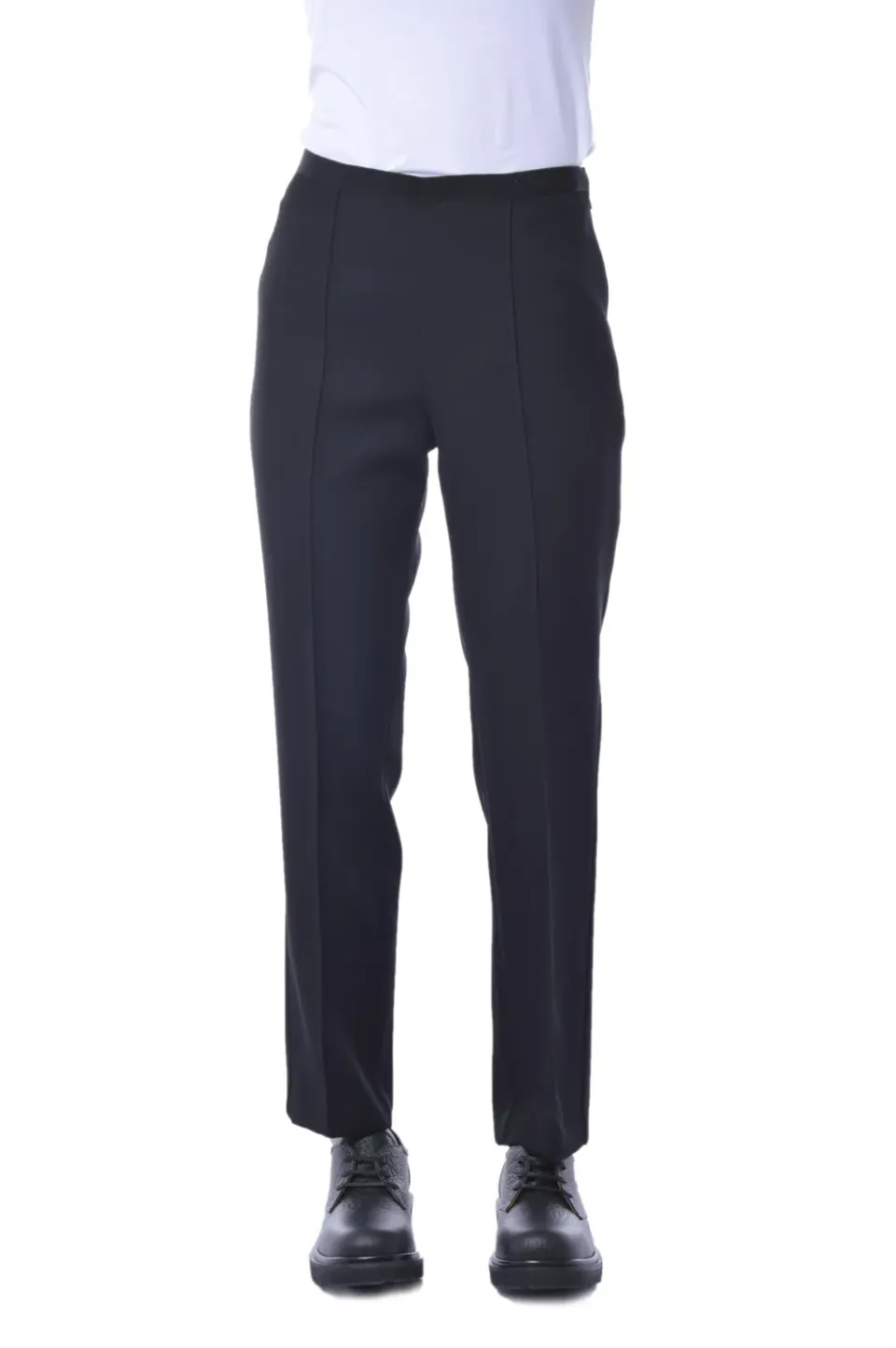 Etro 18857581 pantalone donna nero twill lana a sigaretta