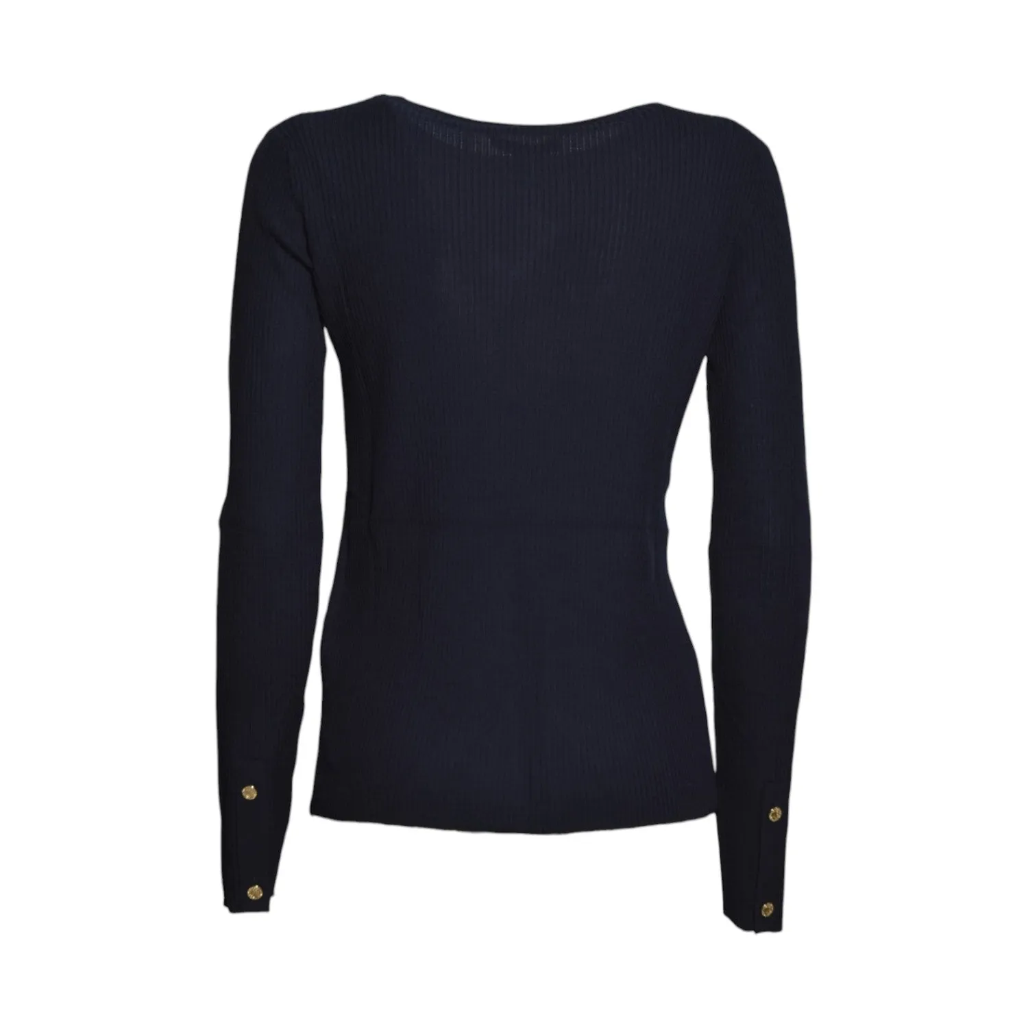 S Max Mara Disegno Maglia Girocollo Blu Notte Lana