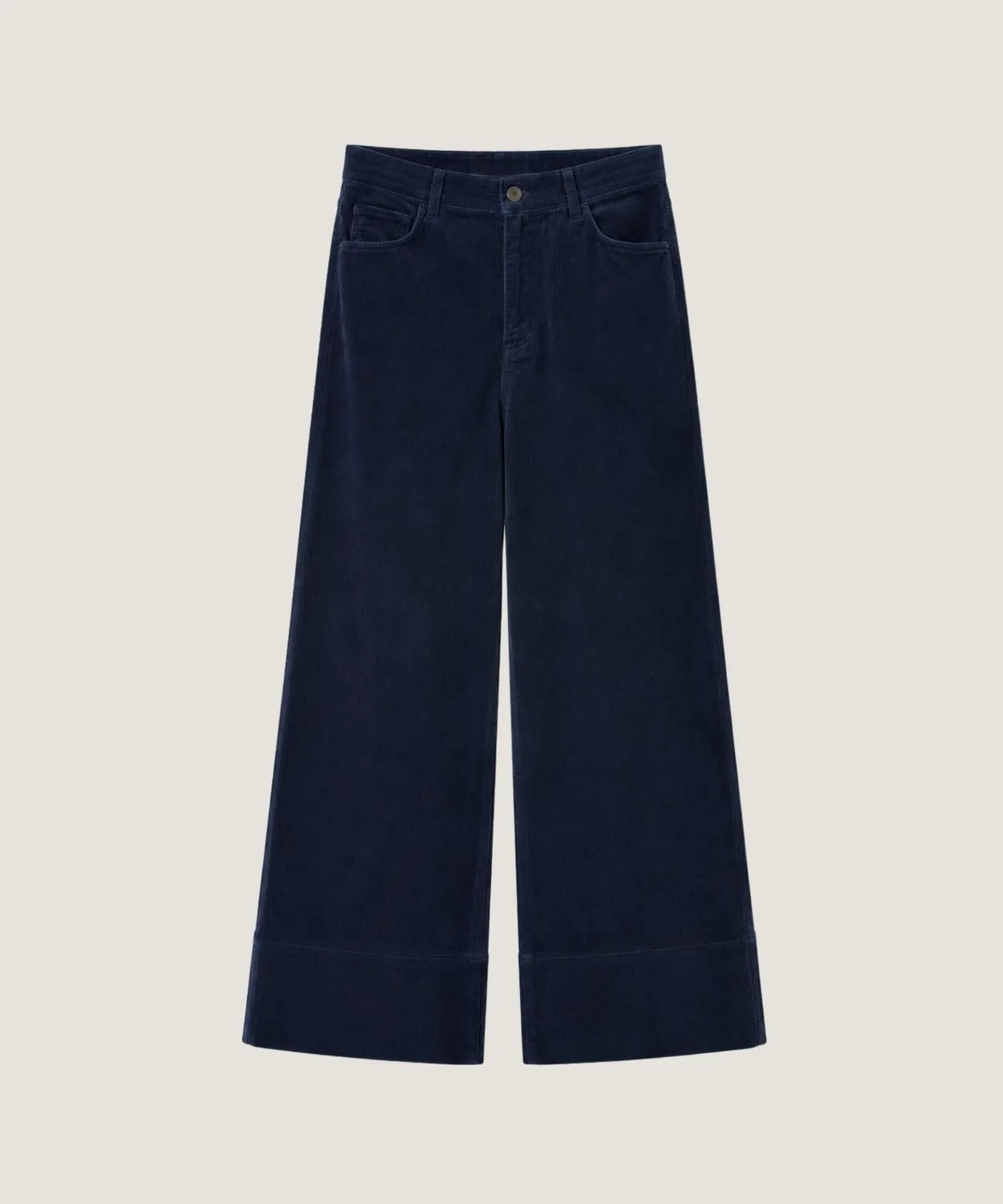 Rodier Pantaloni Larghi Donna Velluto Blu Marino