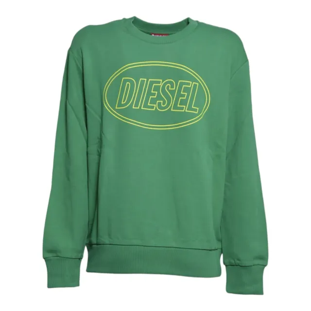 Diesel Junior J026110GEAD felpa verde cotone ragazzo