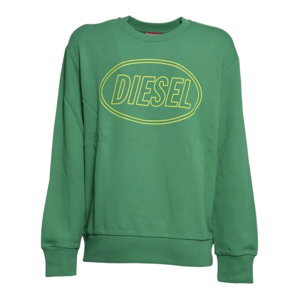 Diesel Junior J026110GEAD felpa verde cotone ragazzo