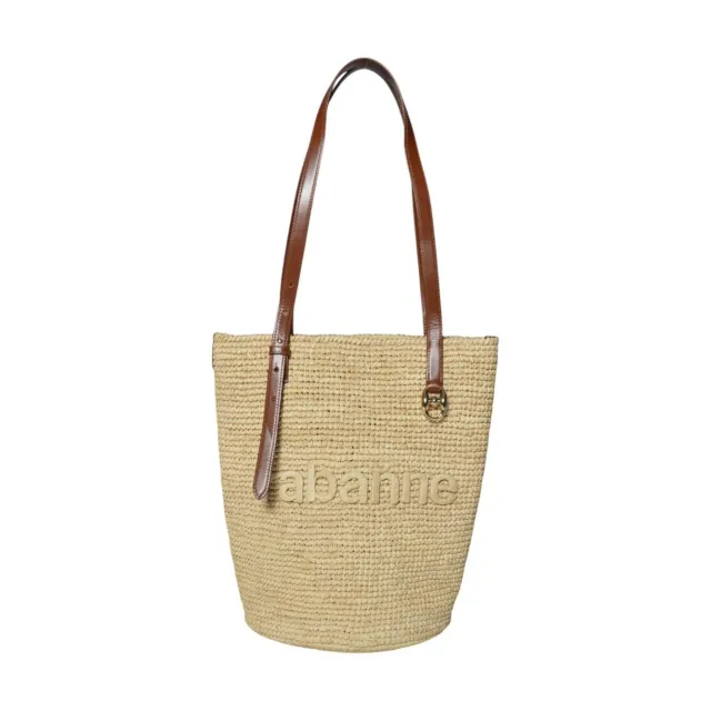 Rabanne 24PSS0438NAT016 tote rafia paglia donna