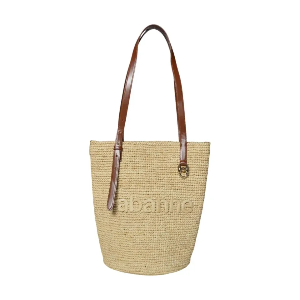 Rabanne 24PSS0438NAT016 tote rafia paglia donna