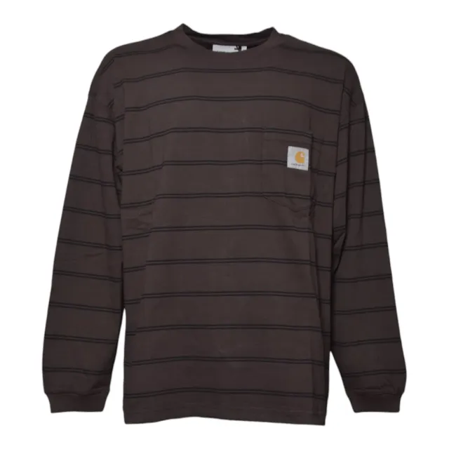 Carhartt Wip Cardona I037271 t-shirt manica lunga marrone cotone