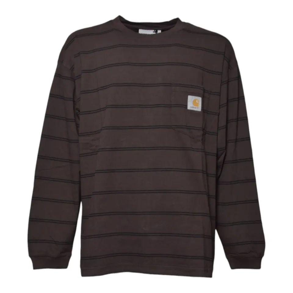 Carhartt Wip Cardona I037271 t-shirt manica lunga marrone cotone