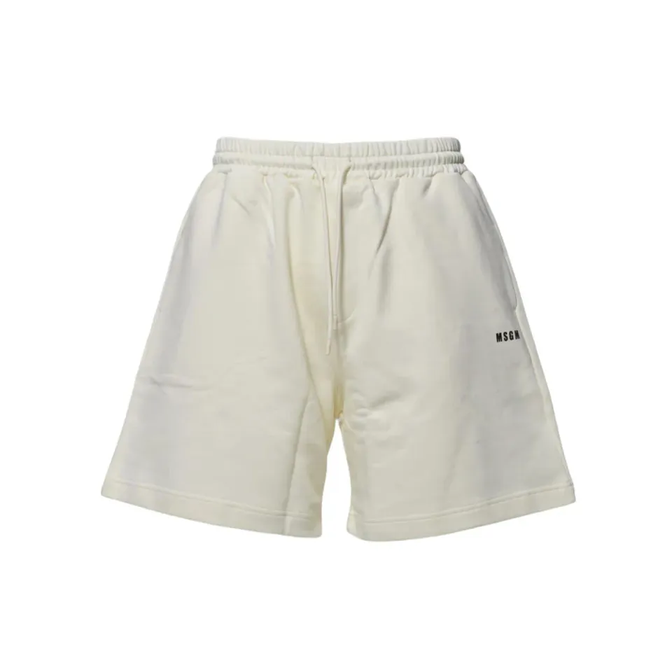 MSGM 3840MB76257000 bermuda cotone panna jersey logo