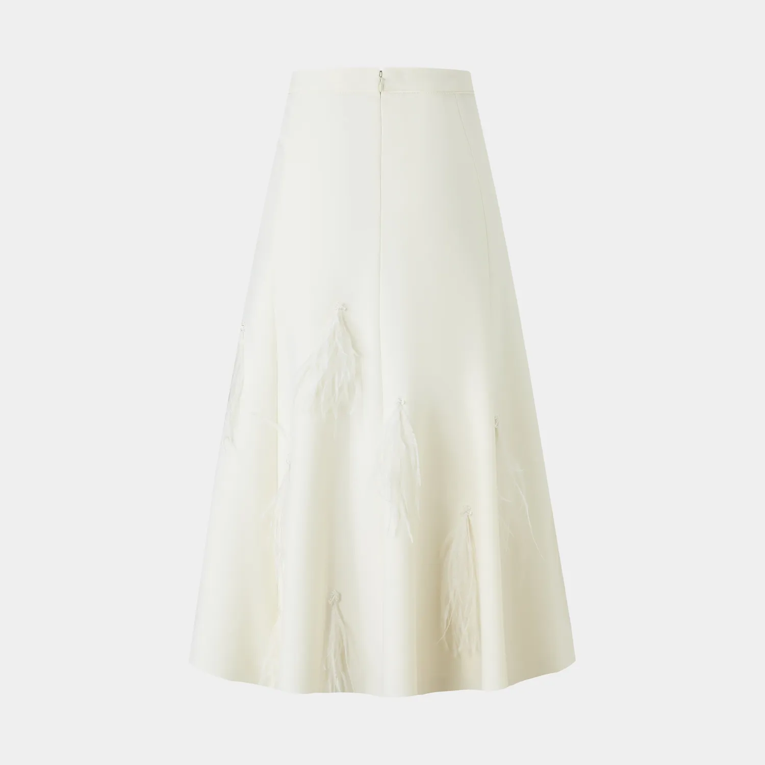PORTS Whimsical Feather Touch A-Line Skirt gonna crema in lana