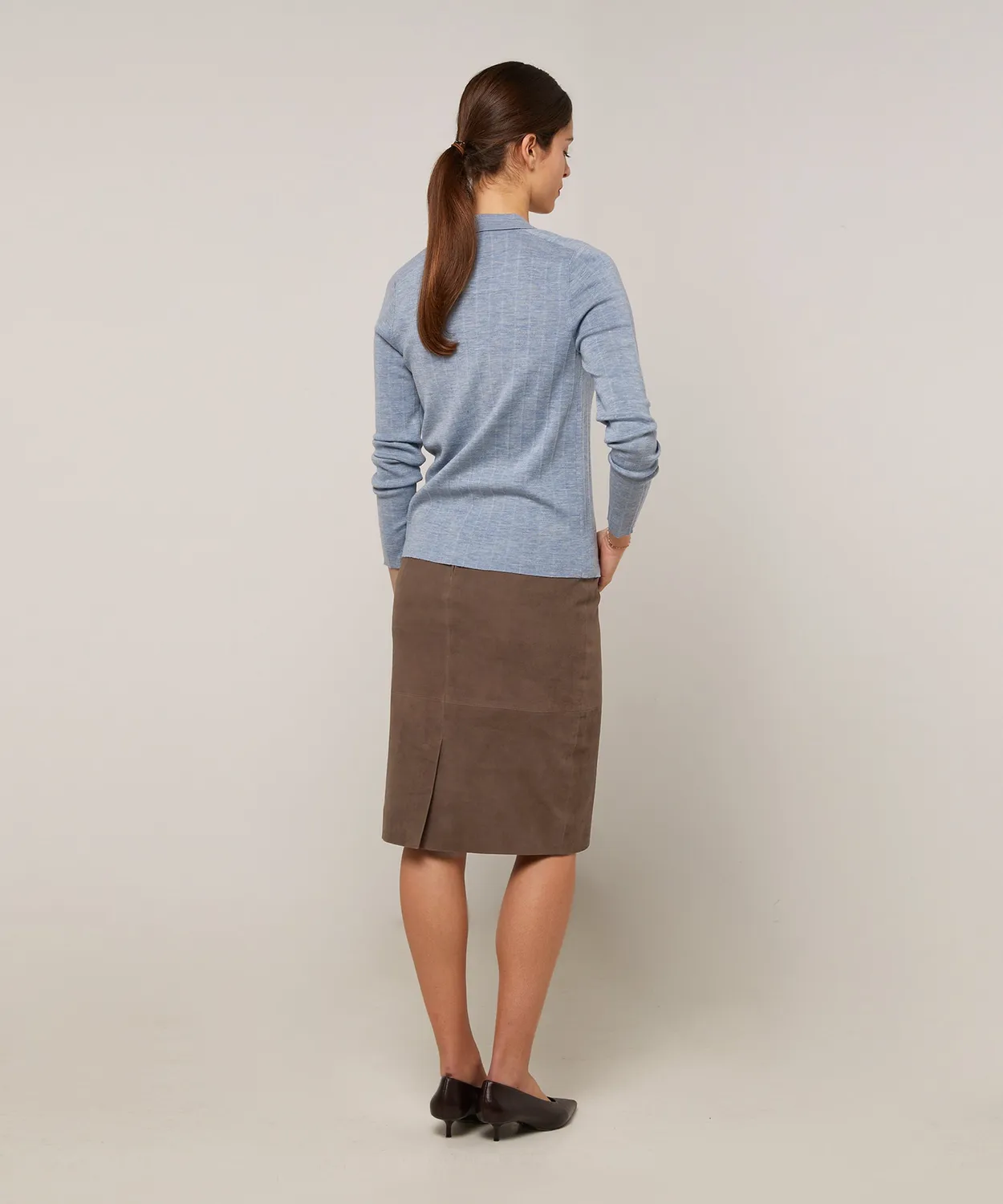Rodier Camicia in lana celeste donna