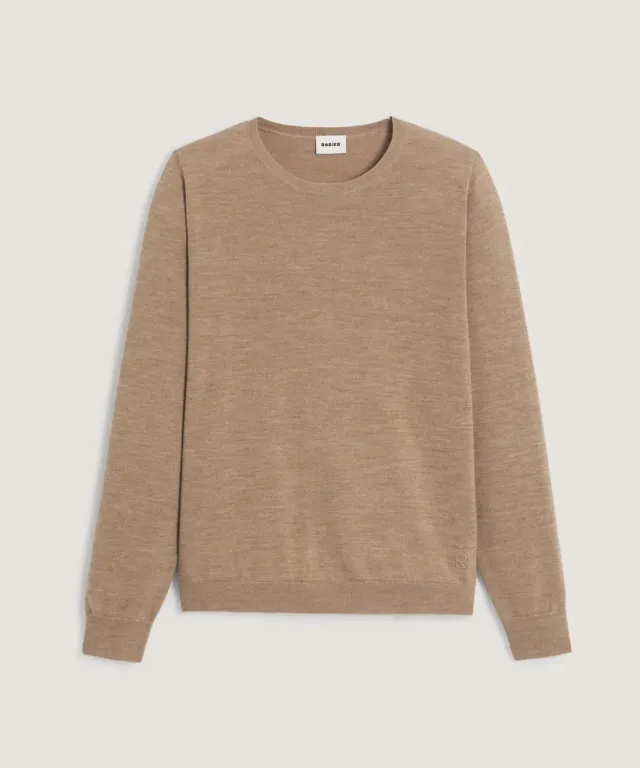 Rodier Maglia Girocollo in Lana Merino Beige 100% Lana