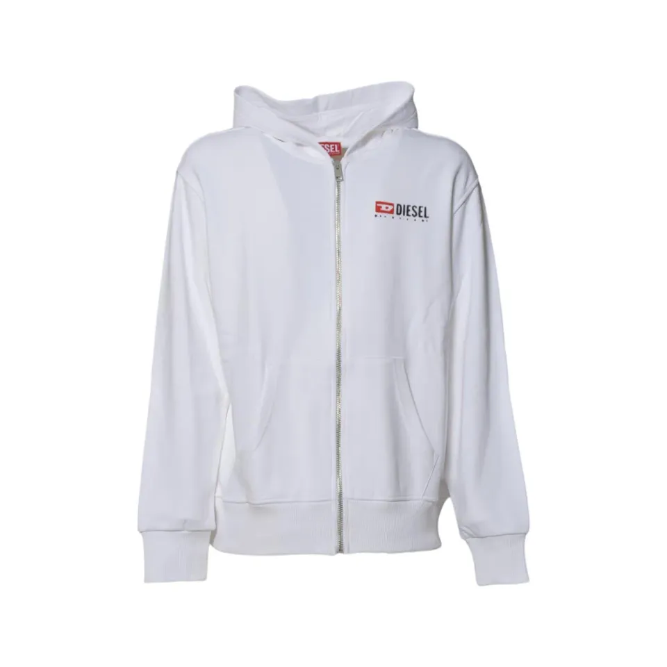Diesel Junior J02484KYAZ3 felpa zip bianca 14A 16A