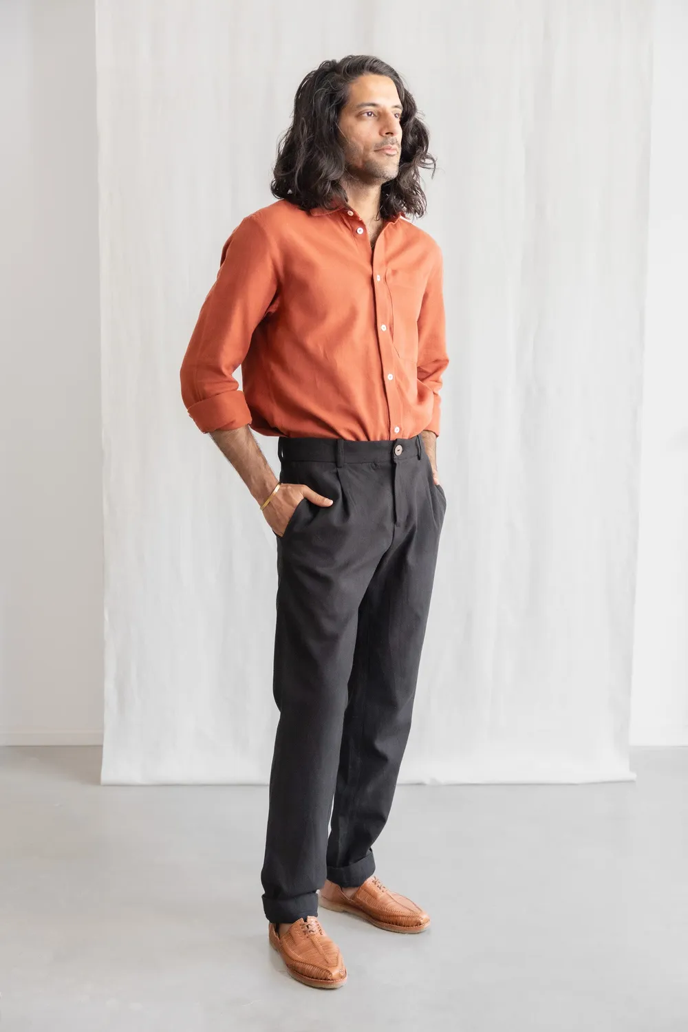 Jyoti Fair Works Sameer pantaloni uomo neri cotone