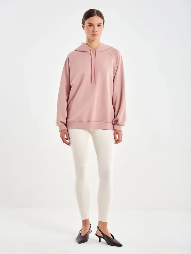 Vicolo Felpa Over con Cappuccio Blush Taglia Unica
