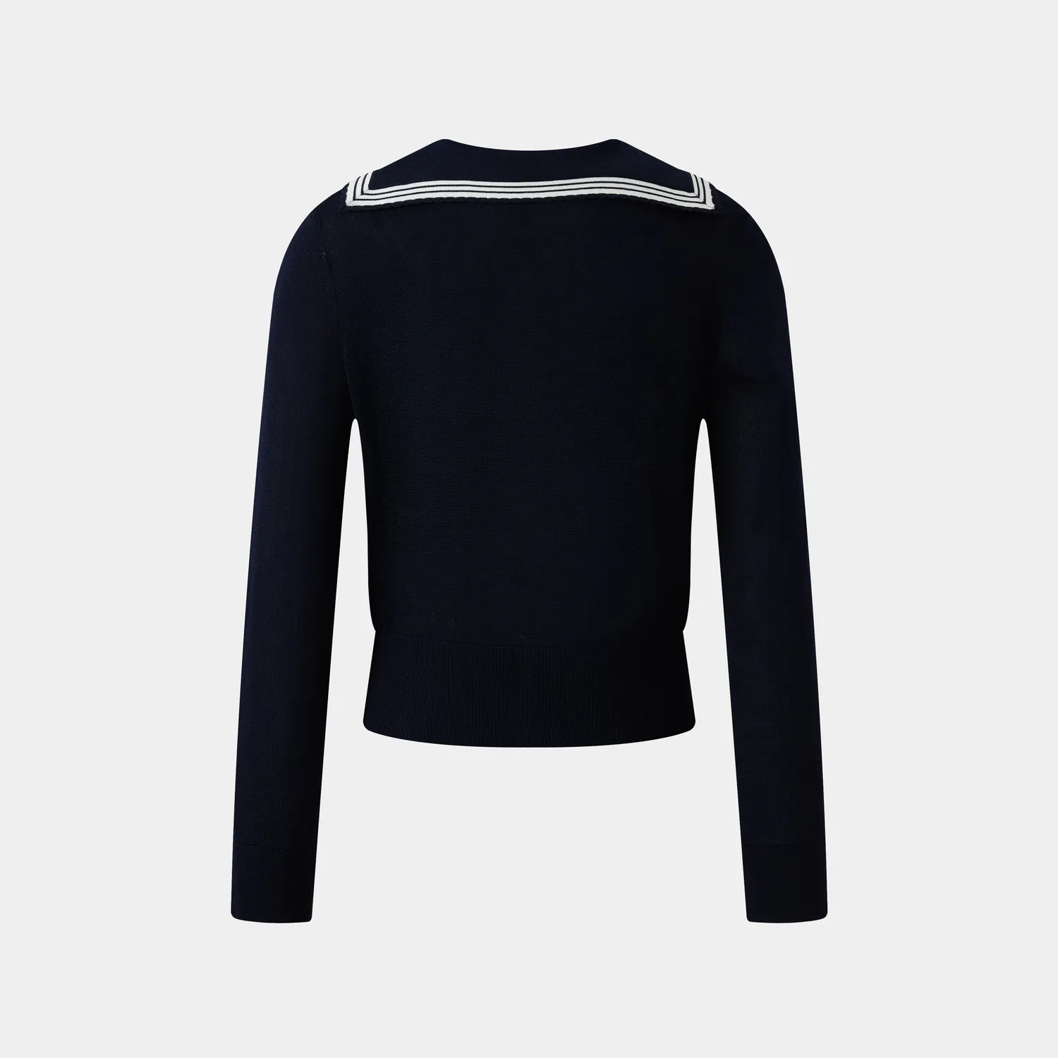 PORTS Trim Sailor Collar Cardigan cardigan blu navy