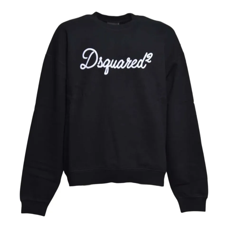 Dsquared2 D2 Signature S74GU0928D25029 felpa nera cotone