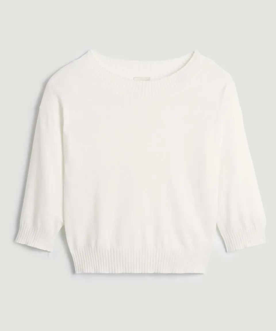 Rodier Maglione scollo barca bianco ecru