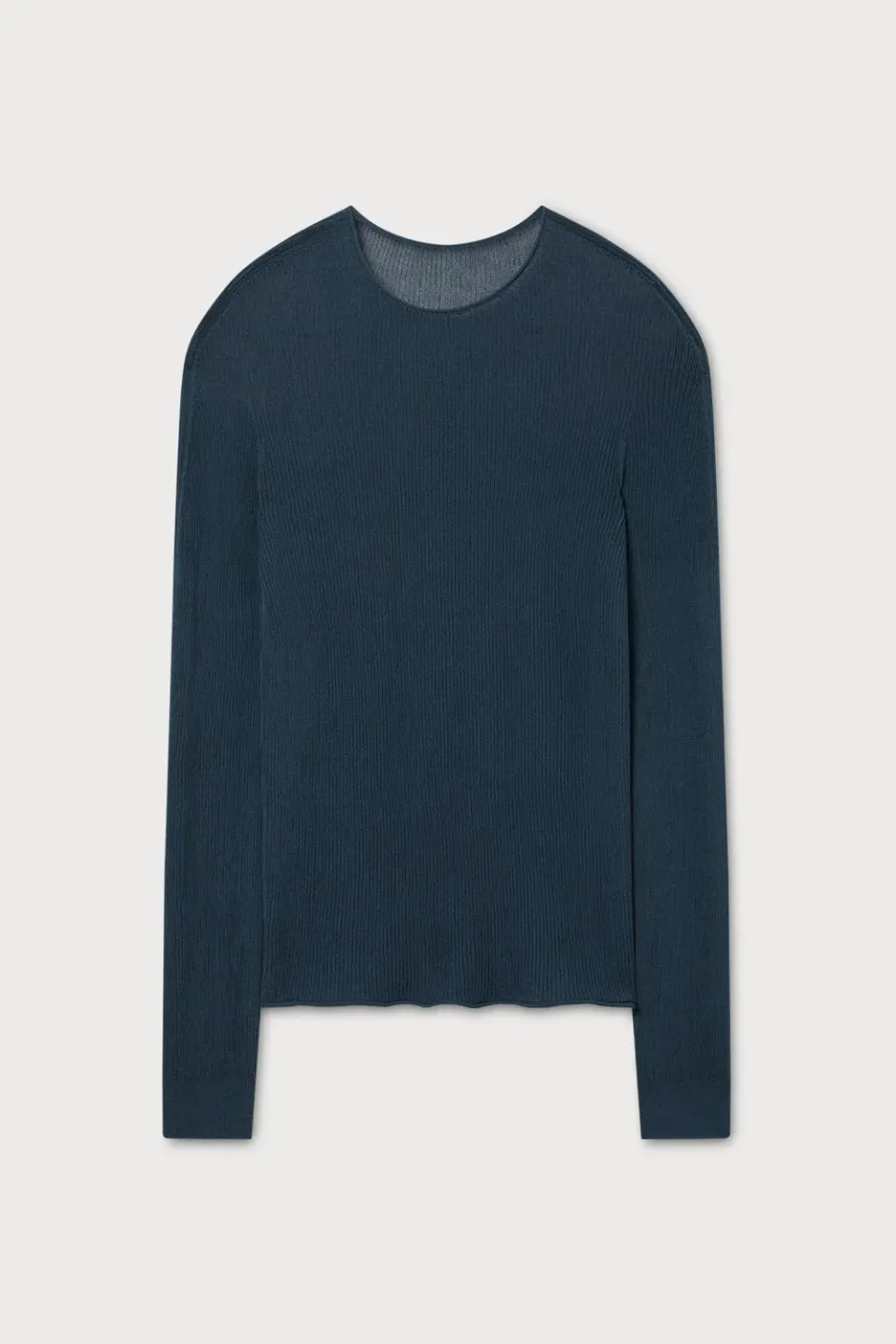 PORTS 1961 Ribbed Knit Top maglia blu orione costina