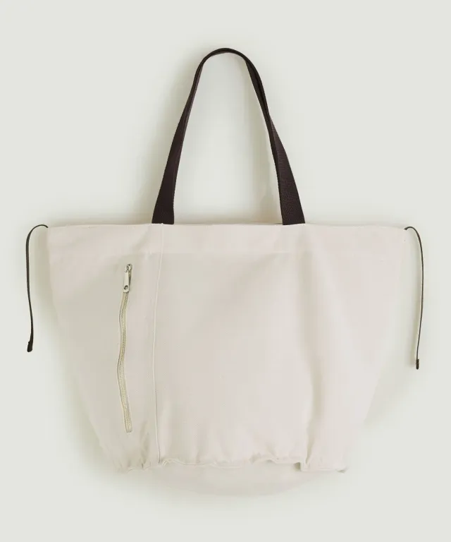 Rodier Borsa in tela bianco ecru con zip taglia unica