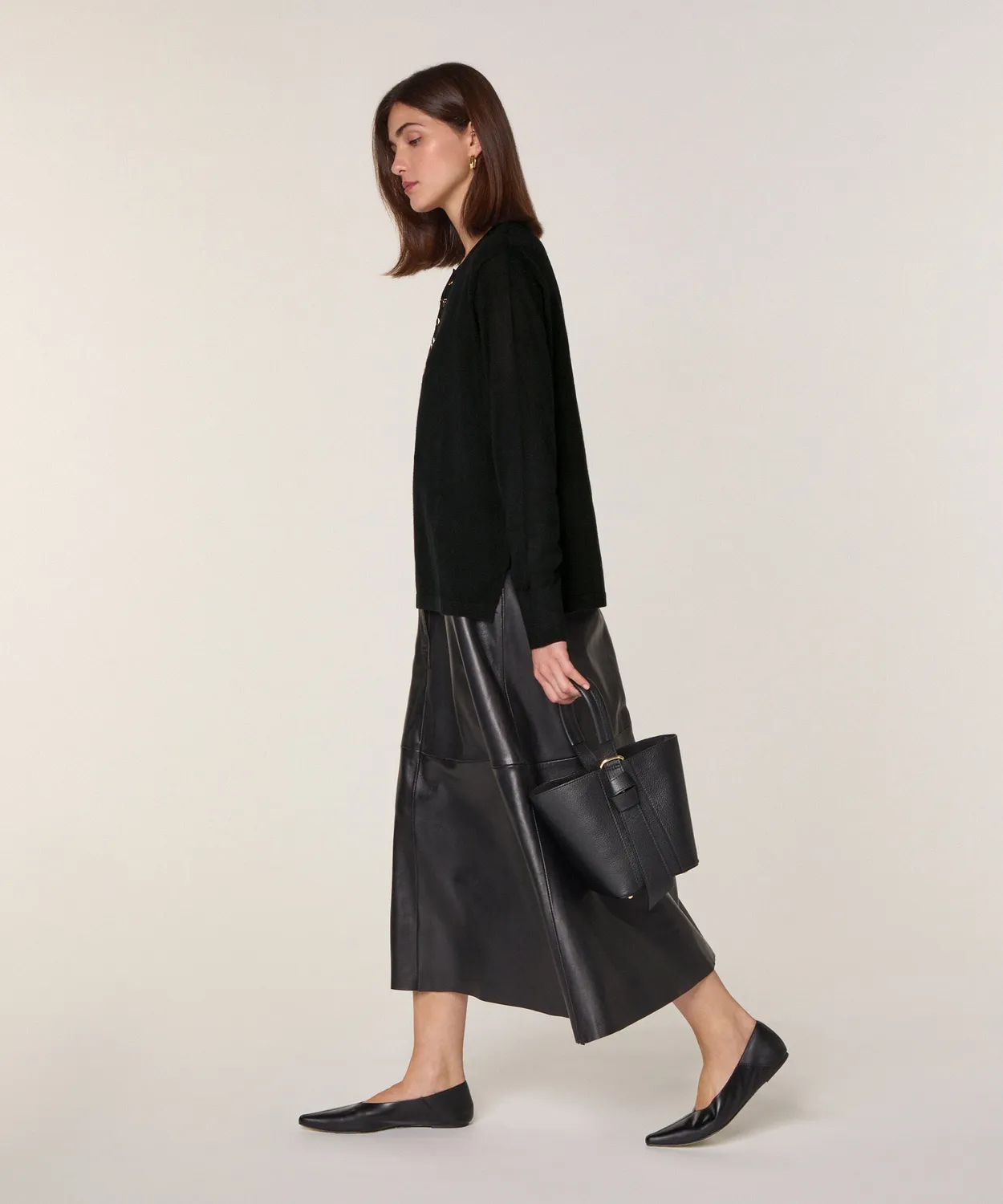 Rodier Valentine borsa secchiello pelle nera